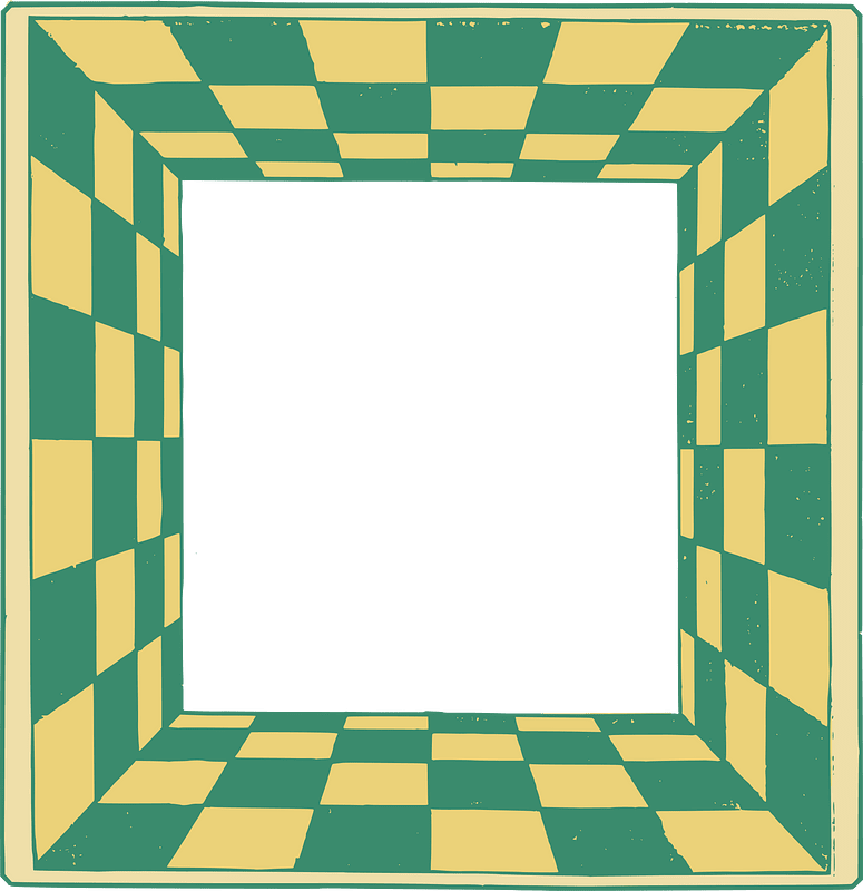 Green Yellow Checkered 3D Frame