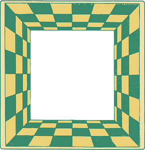 Green Yellow Checkered 3D Frame