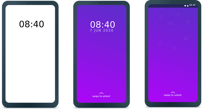 Generic Android smartphone mockup 3 variations - with outline