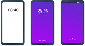 Generic Android smartphone mockup 3 variations - with outline