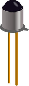 Phototransistor in metal can