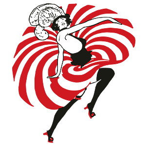 Chorus Girl in Red Striped Dress