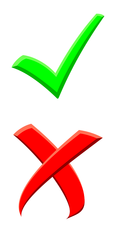 Tick and Cross marks with slight 3D-effect