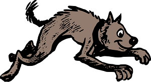 Running retro cartoon dog