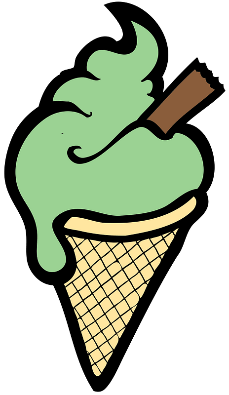 Isolated Ice Cream Cone - Green