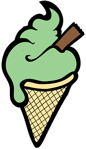 Isolated Ice Cream Cone - Green