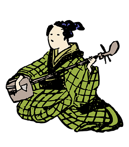 Kimono Lady and a Shamisen