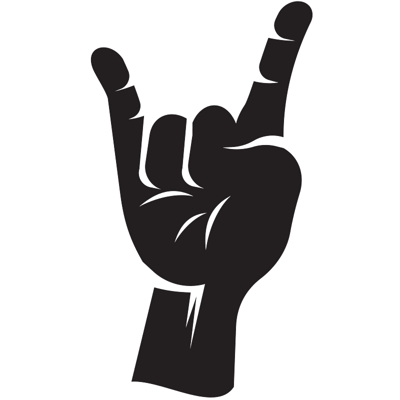 Finger gesture sign of the horns