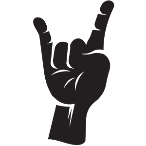 Finger gesture sign of the horns