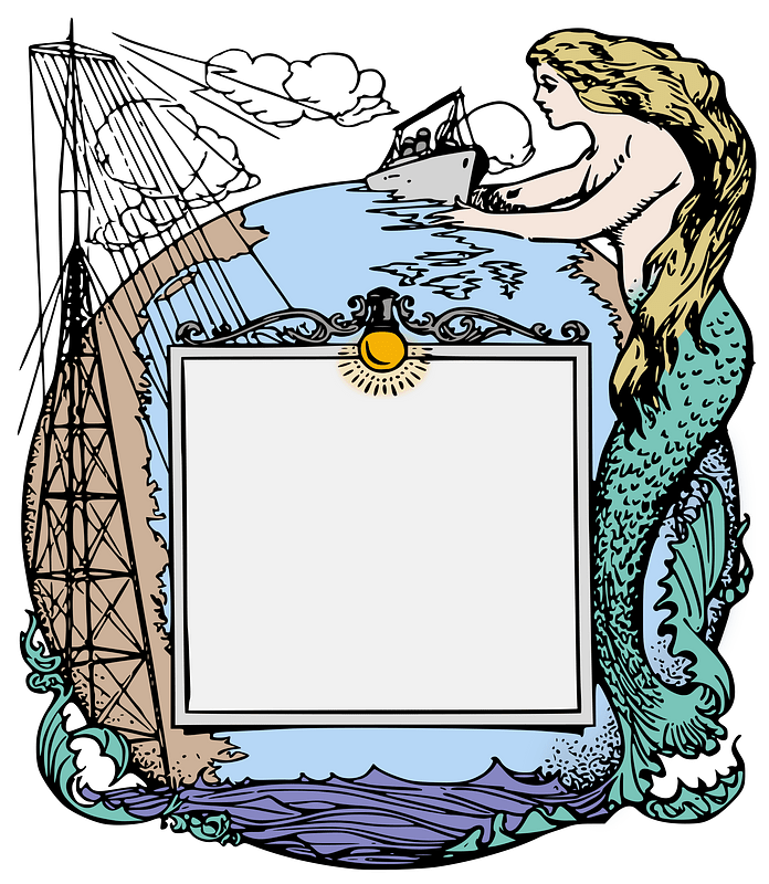 Mermaid Lightbulb Frame - Colour