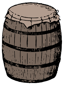 Old wooden barrel