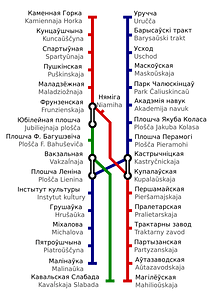 Minsk Metro Scheme