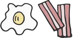 Drawn Eggs and Bacon