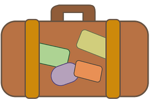 Suitcase with Travel Stickers