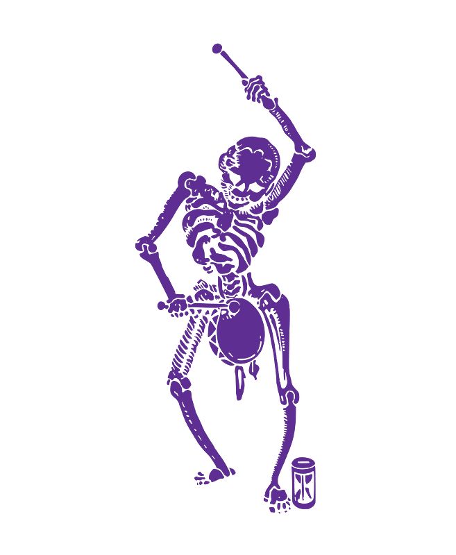 Skeleton with a Drum - Purple