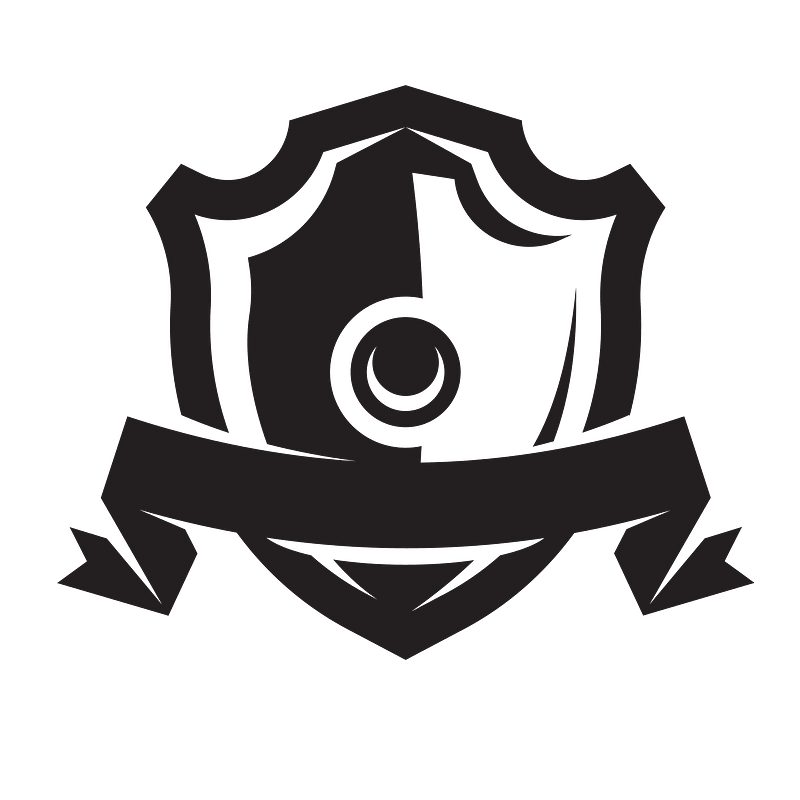 Shield with ribbon