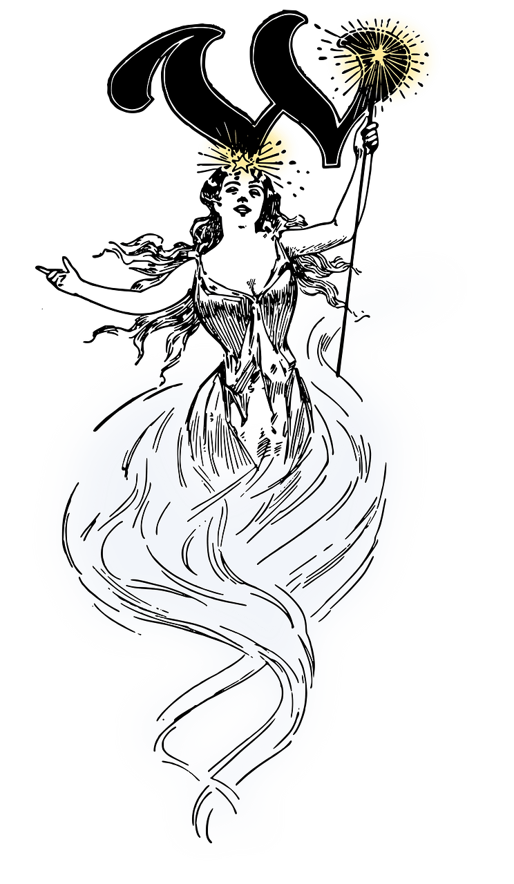 Drop Cap W - Witch - Colour