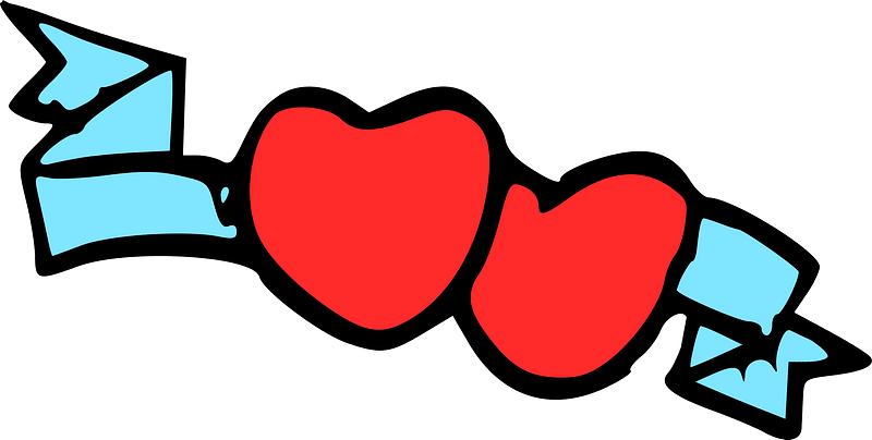 Hearts and ribbon