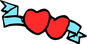 Hearts and ribbon