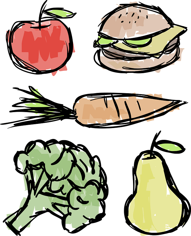 Colour food scribbles remix