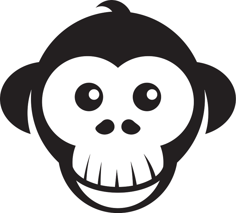 Smiling monkey head