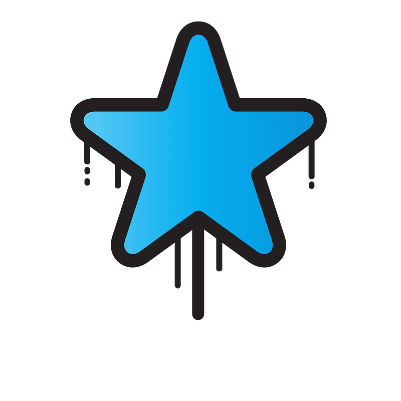 Dripping blue star
