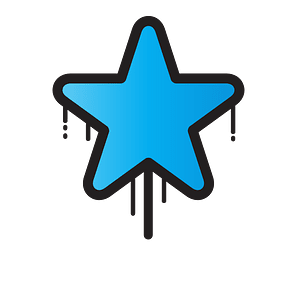 Dripping blue star
