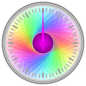 Animated clock showing system time