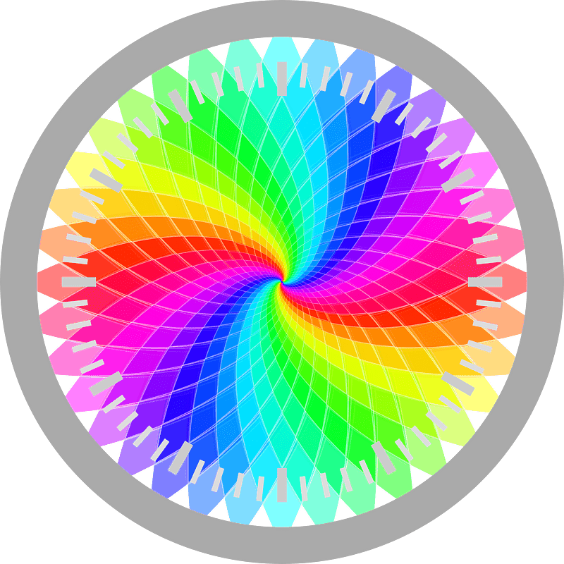 Colorful watch without hands