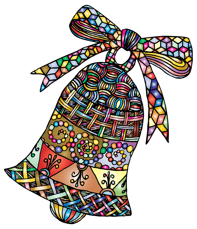 Patterned Bell Line Art By ArtsyBee Prismatic - Free vector clipart ...