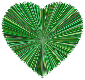 Grass Heart Frame Filled Green