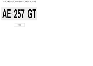 TARGHE AUTOMOBILISTICHE ITALIANE