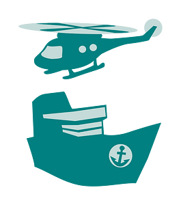 helicopter and ship