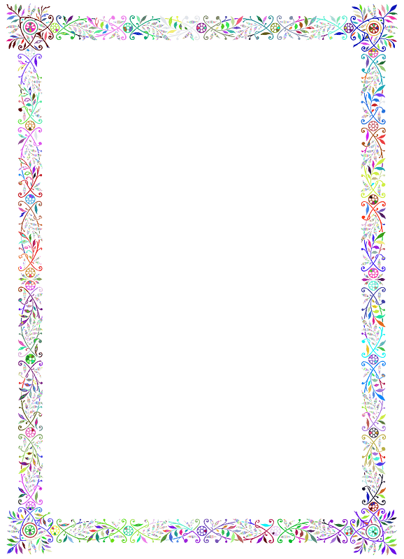 Vintage Floral Border Frame Prismatic