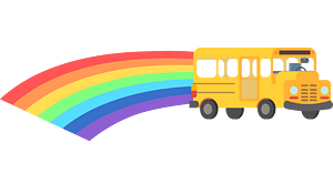 Rainbow School Bus