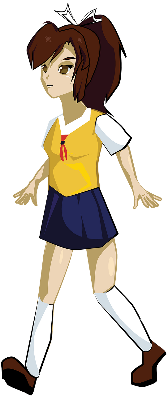 Japanese Teen Walking