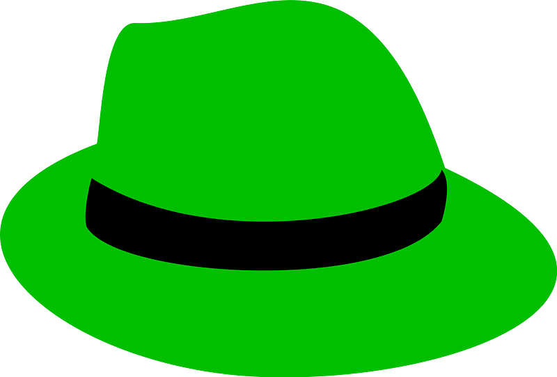 flatten green fedora