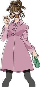 Girl in coat with sunglasses