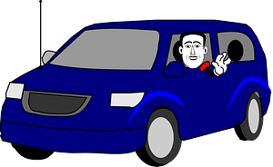 Man in car