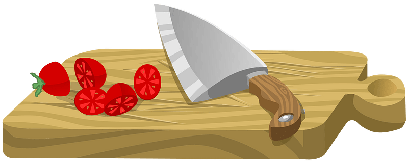Cutting Board and Knife