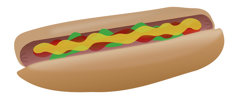 Hot Dog with Ketchup Mustard Relish