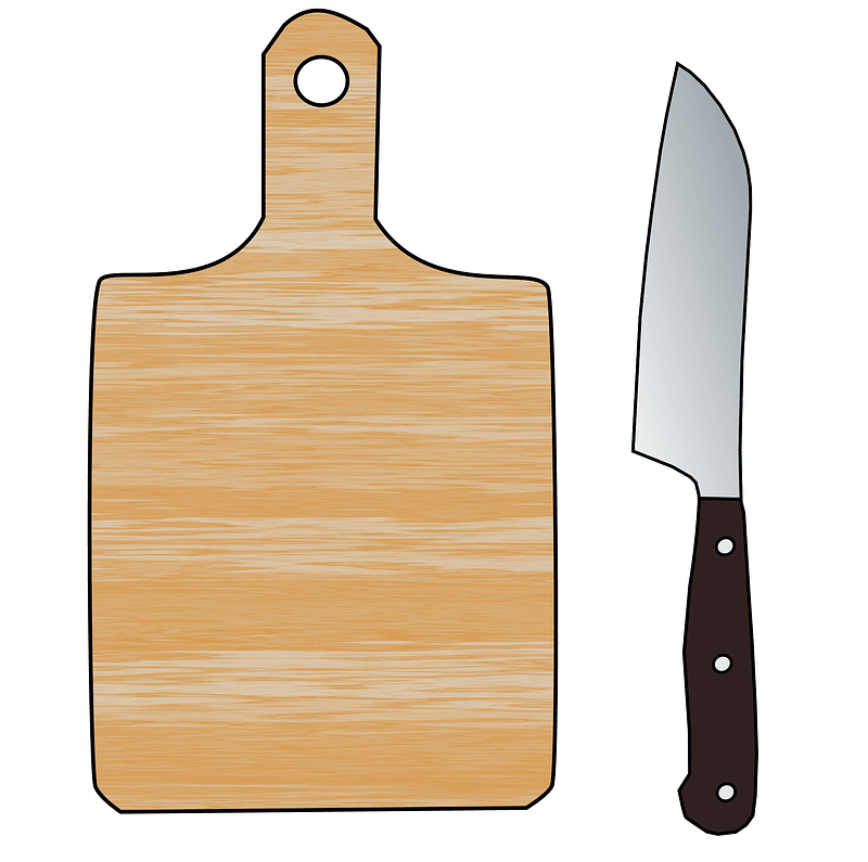 Cutting Board and Knife