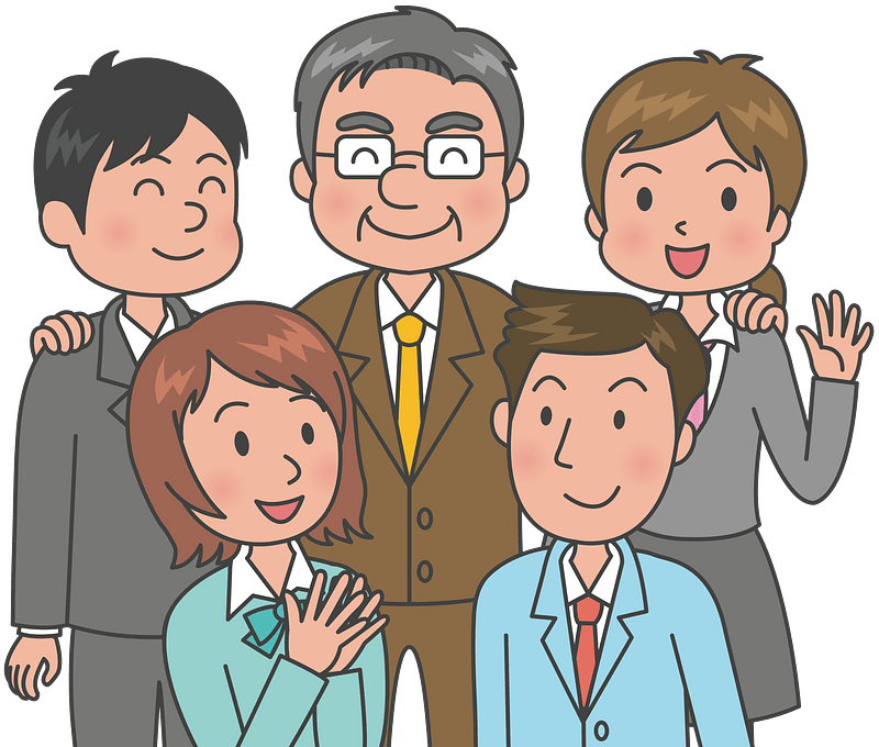 Happy Staff With Boss