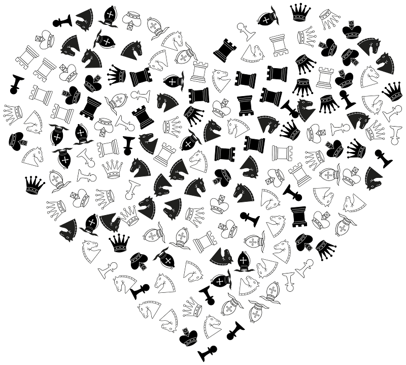Chess Pieces Heart