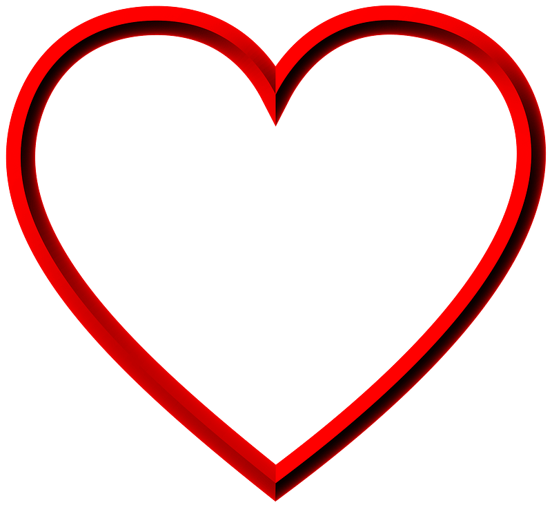 Red Heart Outline 3D