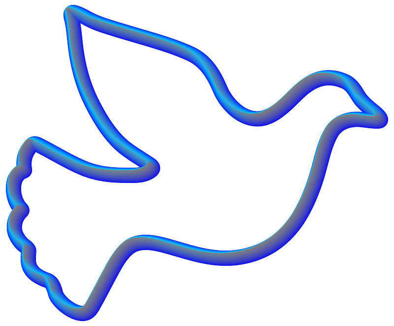 Peace Dove Outline 3D