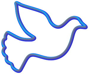 Peace Dove Outline 3D