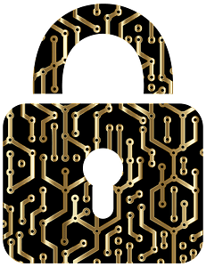 Cyber Security Lock Gold