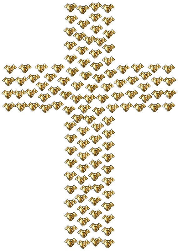 Handshake Cross Gold