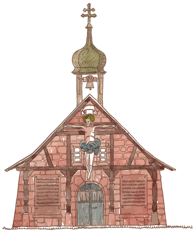 Vintage Church Line Art 2
